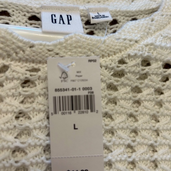 Gap white open knit sweater size L - Picture 3 of 4